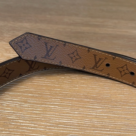Louis Vuitton Monogram 25mm Dauphine Reversible Belt size 80 Black/Brown - Picture 7 of 8